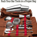 Hot selling 17 Pcs  bar tool set Cocktail Shaker Set with Stylish  bag  , Best Travel Bar Set for Home Cocktail Making, party